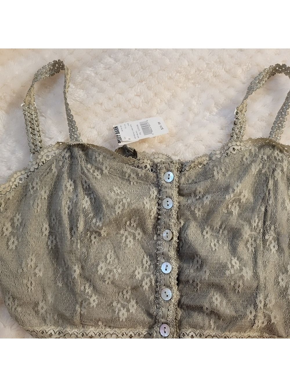 P.O.L  Lace Crop Top Medium Green NWT Summer Spring